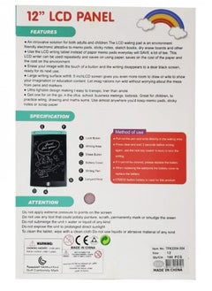 Generic 12Inch Colorful LCD Writing Tablet for Kids Digital E-writer Pads Gifts Portable Electronic Writing Drawing Board Memo Board with Lock Switch Handwriting Doddle Board Kids Learning Tools  - Image 3
