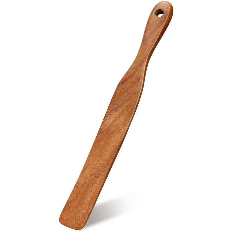 Ayiaren Skinny Wooden Spurtle for Sourdough Bread Baking Supplies Essentials Sourdough Starter Whisk Stirring Spoon Teak Wood Spatula for Cooking Utensils Spurtles Kitchen Tools Mixing Jar Spatulas Scraper - Image 1