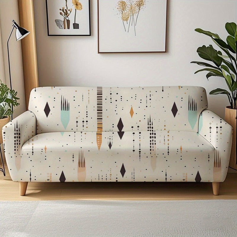 Easy Two Seater Sofa Cover Bohemian Style Printed Slipcover Furniture Protector For Living Room Bedroom Office Decor - Image 3
