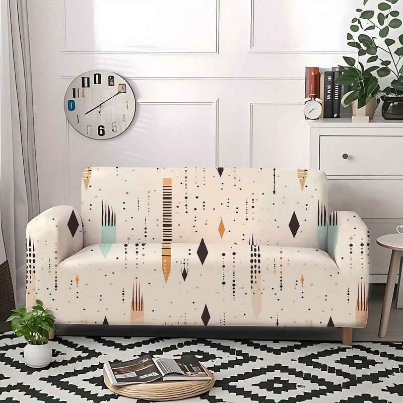 Easy Two Seater Sofa Cover Bohemian Style Printed Slipcover Furniture Protector For Living Room Bedroom Office Decor - Image 1