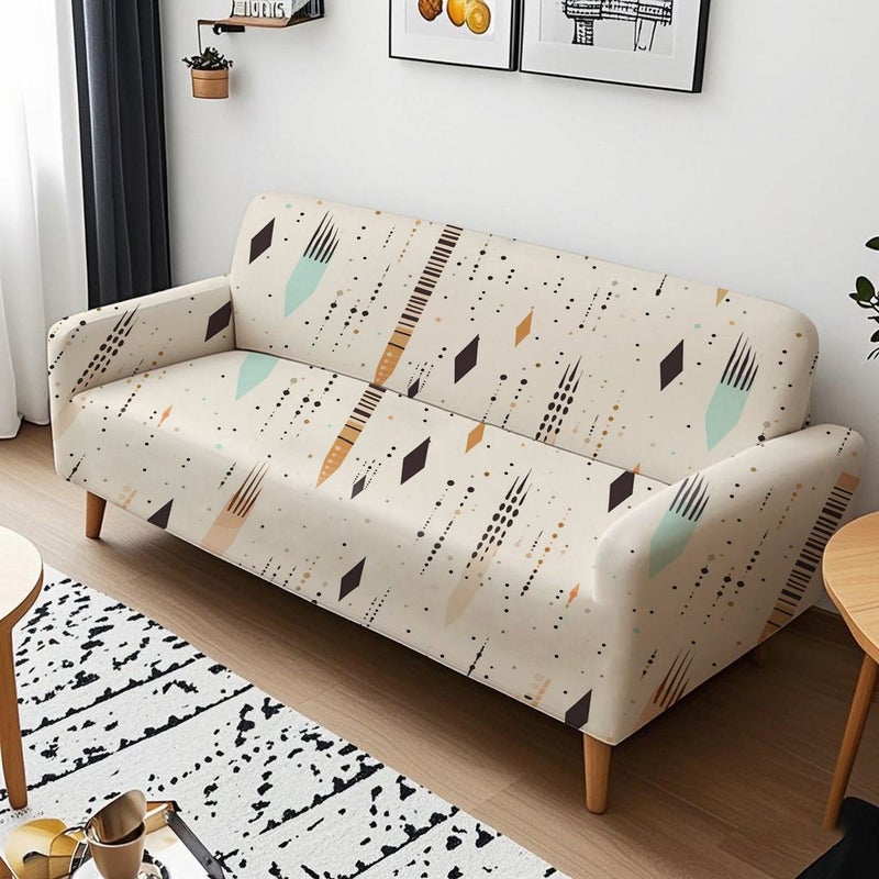 Easy Two Seater Sofa Cover Bohemian Style Printed Slipcover Furniture Protector For Living Room Bedroom Office Decor - Image 4