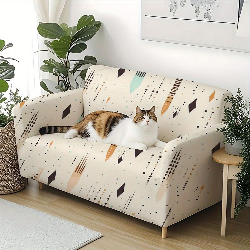 Easy Two Seater Sofa Cover Bohemian Style Printed Slipcover Furniture Protector For Living Room Bedroom Office Decor - Image 5