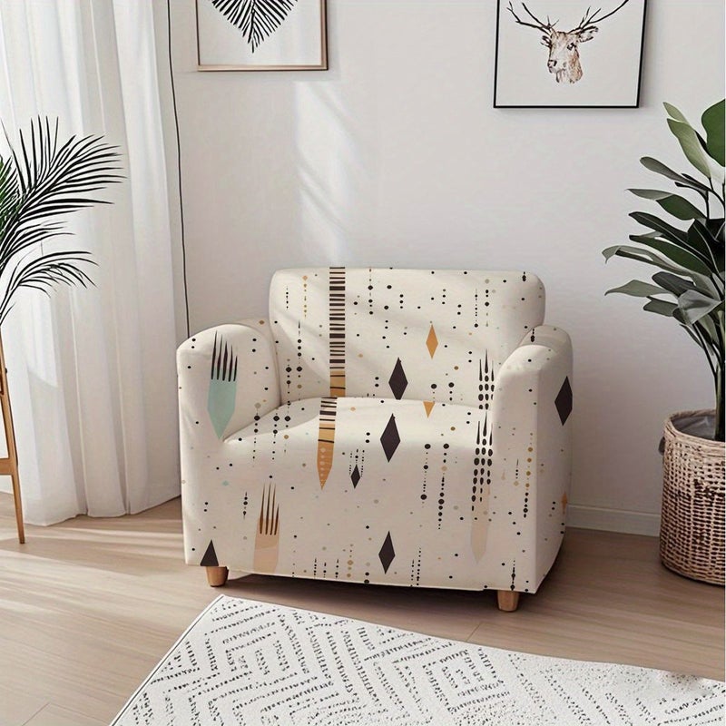 Easy Two Seater Sofa Cover Bohemian Style Printed Slipcover Furniture Protector For Living Room Bedroom Office Decor - Image 2