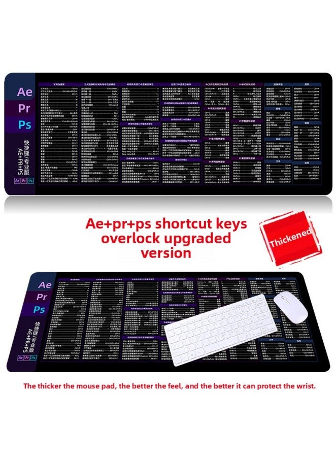 [IDEA Shortcut] Oversized WPS + CAD Mouse Pad Maya Office Computer Pad Blender Keyboard Pad-Color:1200*600*2mm-Pattern:AE + PR + Ps Shortcuts  - Image 1