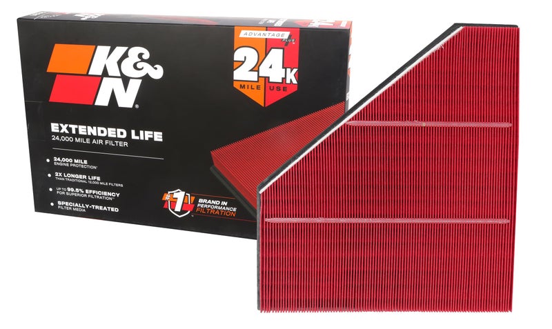 فلتر هواء محرك KN عمر ممتد 24000 ميل بديل فلتر هواء متوافق مع 20132019 شيفروليه كاديلاك كامارو ATS CTS KNX2496