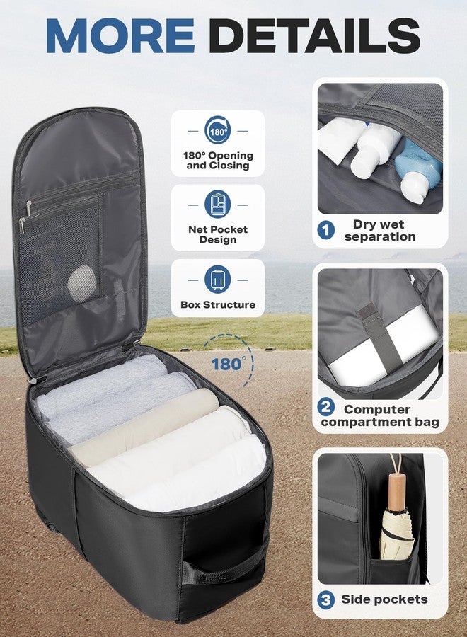 WEPLAN United Airlines Approved Personal Item Travel Bag, Underseat 20L Carry on Backpack, 40×20×25CM Cabin Luggage Bag, Mochila deviaje, Frontier Airlines Personal Item Bags, Black - Image 3