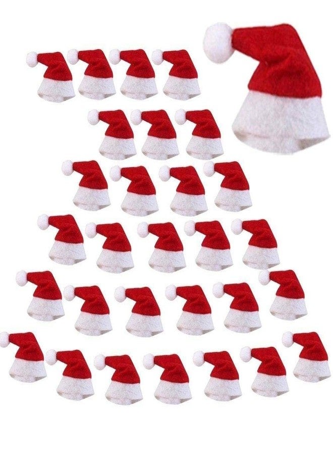 Warmshine Lollipop Hats, 30 Pack Mini Christmas Santa Bottle Hats, Christmas Lollipop Candy Cover Hat, Holiday Party Supplies, 2.36x1.0Inch, Red - Image 1