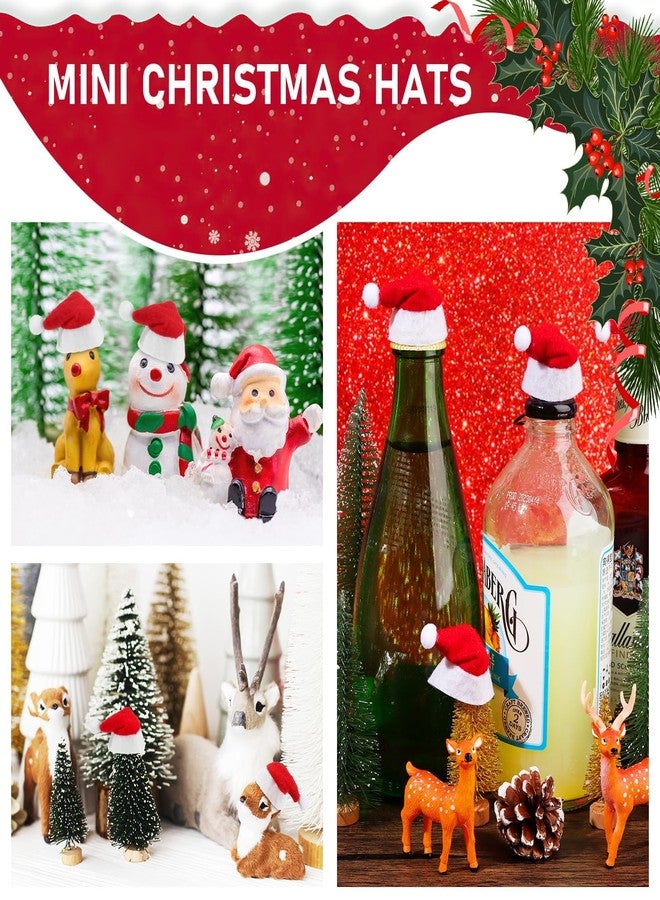 Warmshine Lollipop Hats, 30 Pack Mini Christmas Santa Bottle Hats, Christmas Lollipop Candy Cover Hat, Holiday Party Supplies, 2.36x1.0Inch, Red - Image 5