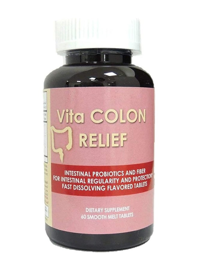Vita Vital Colon Relief Probiotic and Fiber 60 smooth Melt Tablet