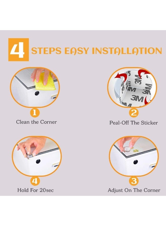 SHOWAY Baby Corner Protectors, Corner Guard, Child Safety, Corner bumpers for furniture, Baby proofing, Child Proofing, With Strong Adhesive Tape (4 Pack) - Image 4