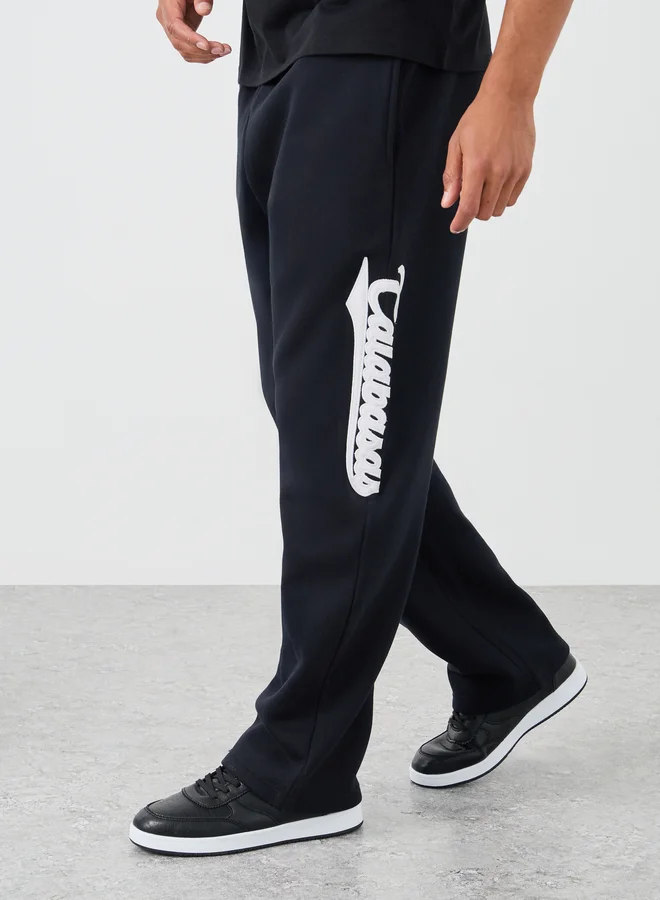 ستايلي Styli Slogan Applique Detail Twill Oversized Joggers