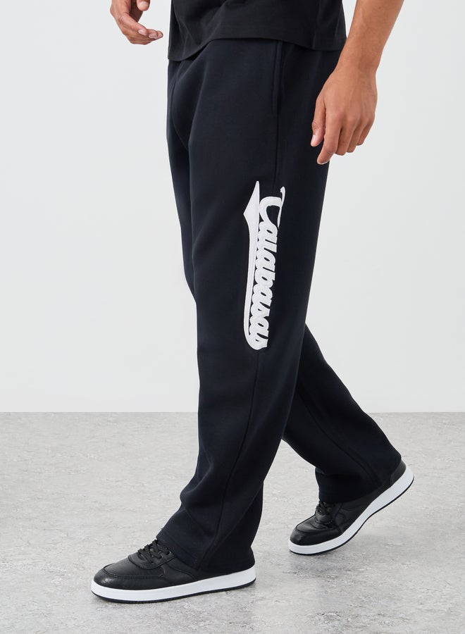 Styli Slogan Applique Detail Twill Oversized Joggers - Image 2