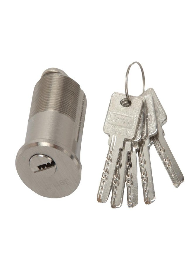 Jeriup Mortise Cylinder Lock,1-1/2"(Overall Length: 38mm), Satin Nickle (Silver), Mortise Cylinder, Lock core, dimple Keyway, Standard Outdoor & Indoor Use, Door Replacement Cylinder Lock with 5 Keys - Image 3