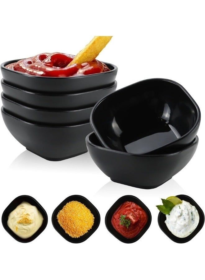 هابي هوم 4 قطع أطباق التوابل والصلصات المصنوعة من الميلامين عالي الجودة أوعية تقديم صغيرة مقاومة للكسر لتقديم الكاتشب والمايونيز والخردل والتتبيلات تصميم أنيق متين وآمن للطعام، مثالي للمطاعم والمنازل 6.7 سم (السعة: 59 مل) - Image 2