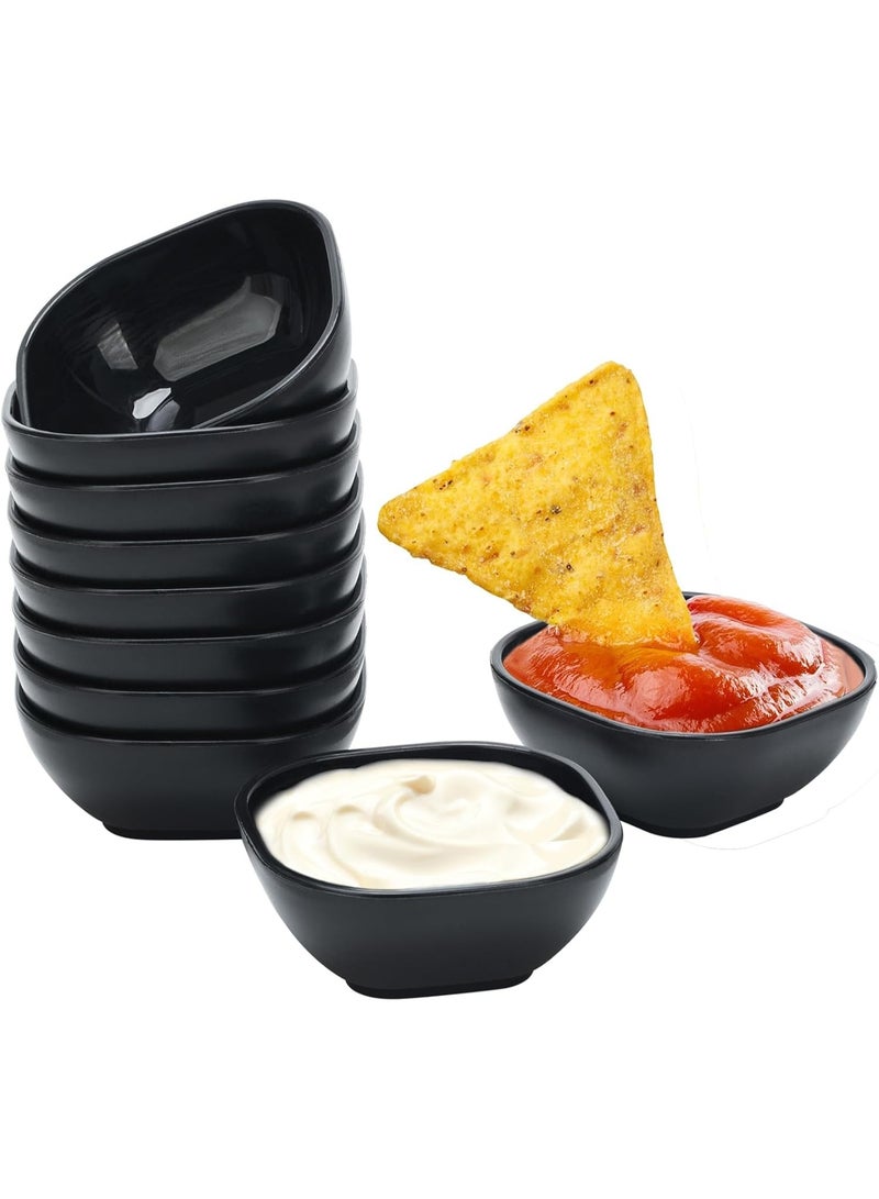 هابي هوم 4 قطع أطباق التوابل والصلصات المصنوعة من الميلامين عالي الجودة أوعية تقديم صغيرة مقاومة للكسر لتقديم الكاتشب والمايونيز والخردل والتتبيلات تصميم أنيق متين وآمن للطعام، مثالي للمطاعم والمنازل 6.7 سم (السعة: 59 مل) - Image 1