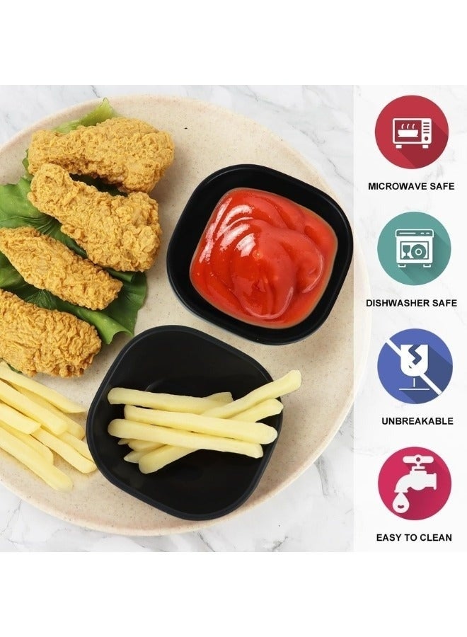 هابي هوم 4 قطع أطباق التوابل والصلصات المصنوعة من الميلامين عالي الجودة أوعية تقديم صغيرة مقاومة للكسر لتقديم الكاتشب والمايونيز والخردل والتتبيلات تصميم أنيق متين وآمن للطعام، مثالي للمطاعم والمنازل 6.7 سم (السعة: 59 مل) - Image 5