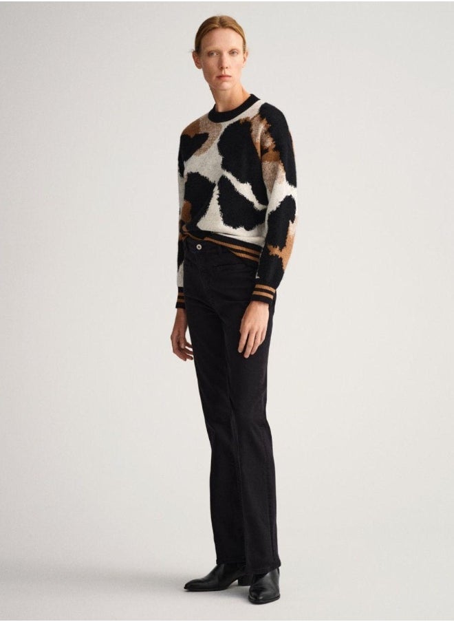 GANT - Gant Leopard Intarsia Crew Neck Sweater - Image 1