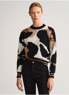 Gant Leopard Intarsia Crew Neck Sweater