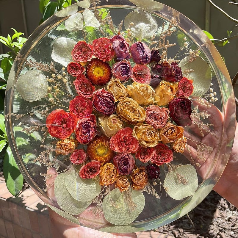 RESINWORLD 12" Round x 2" Deep Large Tray Mold, Shiny Silicone Tray Board Table Clock Mold for Epoxy Resin Casting, Floral Preservation Bouquet Resin Mold - Image 3