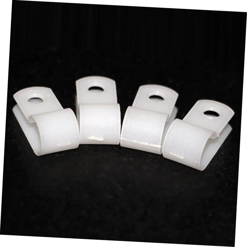 100pcs White Plastic R Type Wire Holder Cable Clamp For Hiding Cords Along Wall - Image 3