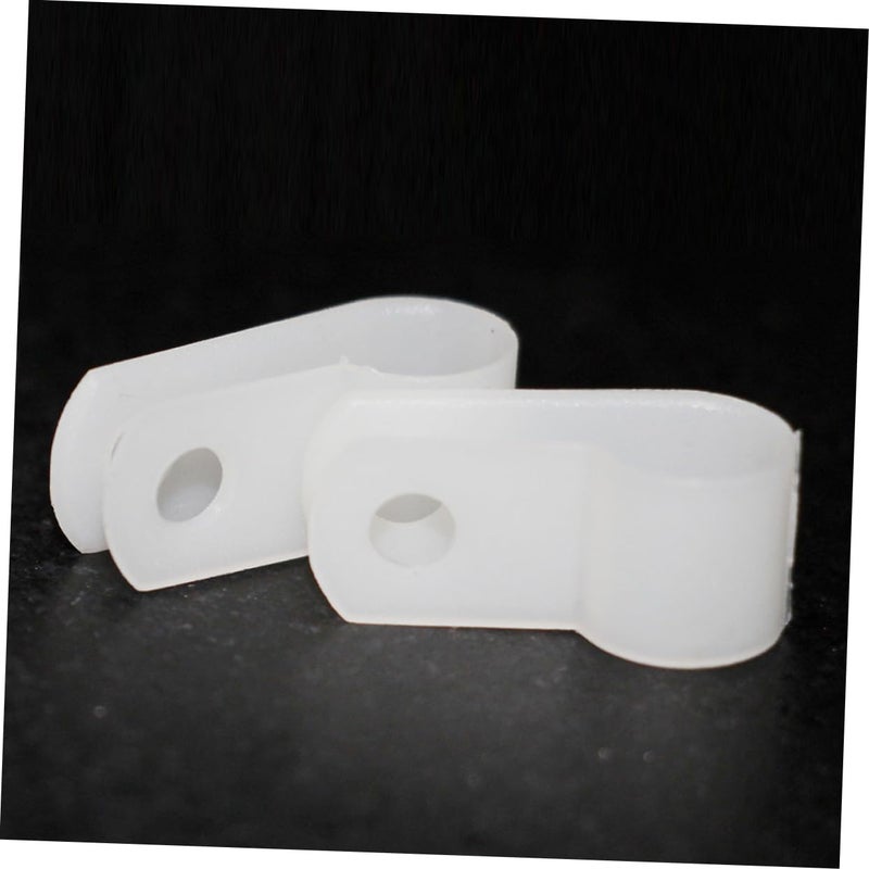 100pcs White Plastic R Type Wire Holder Cable Clamp For Hiding Cords Along Wall - Image 5