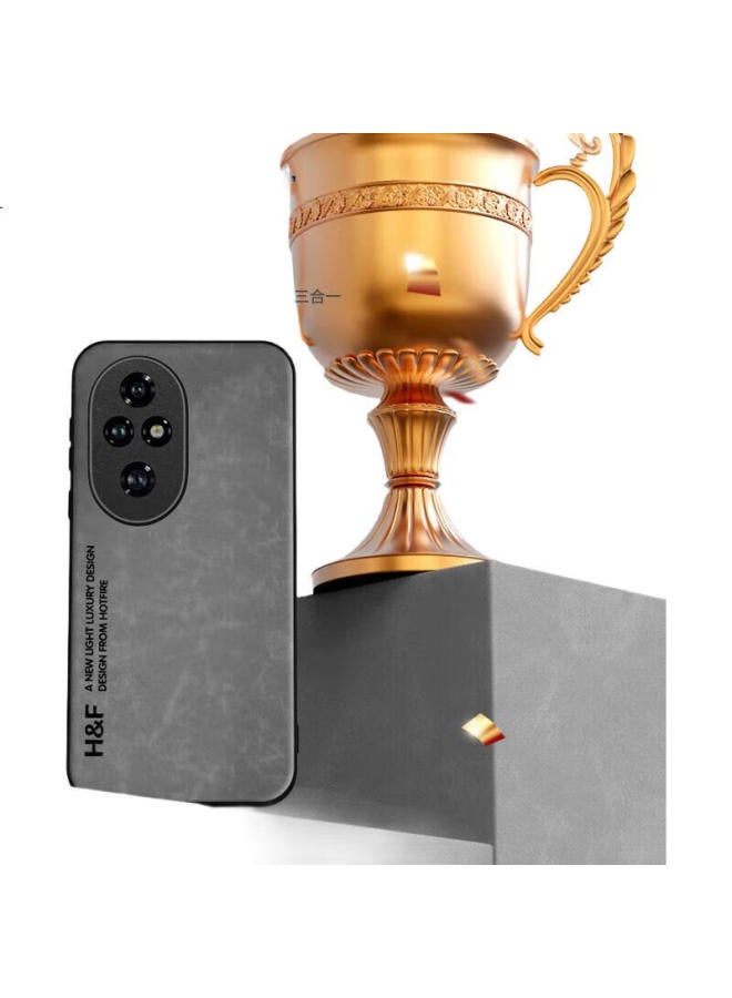 Hotfire Phone Case For Honor 200, Honor 200 Protective Cover, Upgraded Skin-Like Lambskin Matte Lens Full Protection Personalized Silicone Case For Men And Women Gray - Image 3