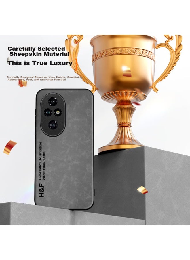 Hotfire Phone Case For Honor 200, Honor 200 Protective Cover, Upgraded Skin-like Lambskin Matte Lens Full Protection Personalized Silicone Case For Men And Women Gray - Image 3