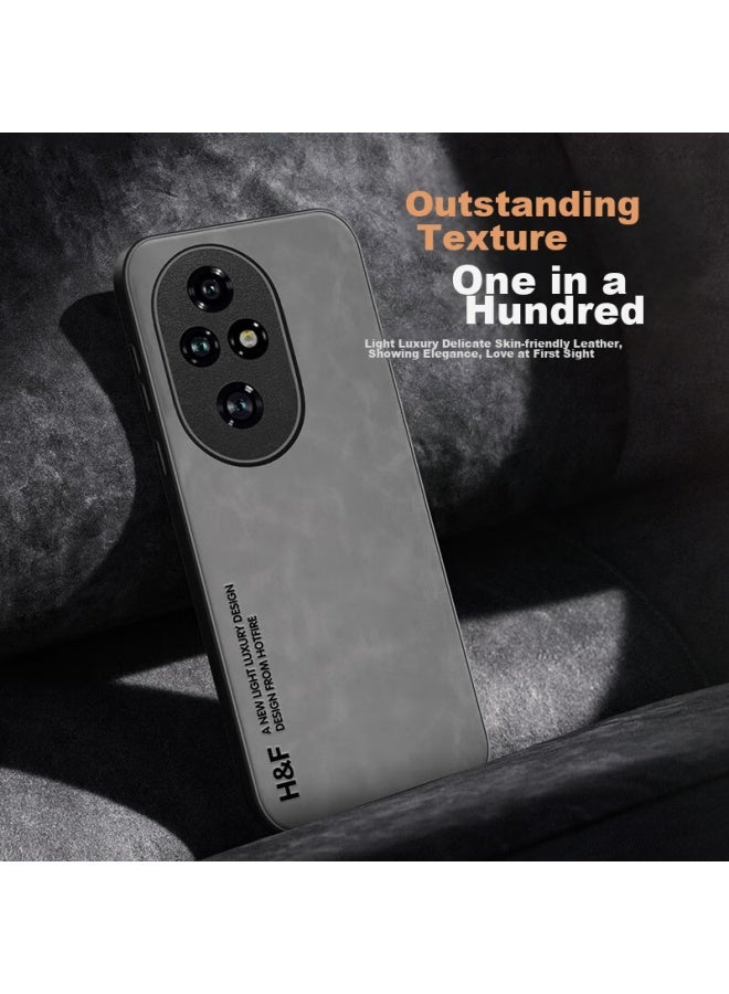 Hotfire Phone Case For Honor 200, Honor 200 Protective Cover, Upgraded Skin-like Lambskin Matte Lens Full Protection Personalized Silicone Case For Men And Women Gray - Image 5