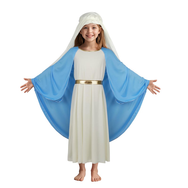 HOMELEX Mary Costume Dress Girls Halloween Cosplay Outfit - Image 3
