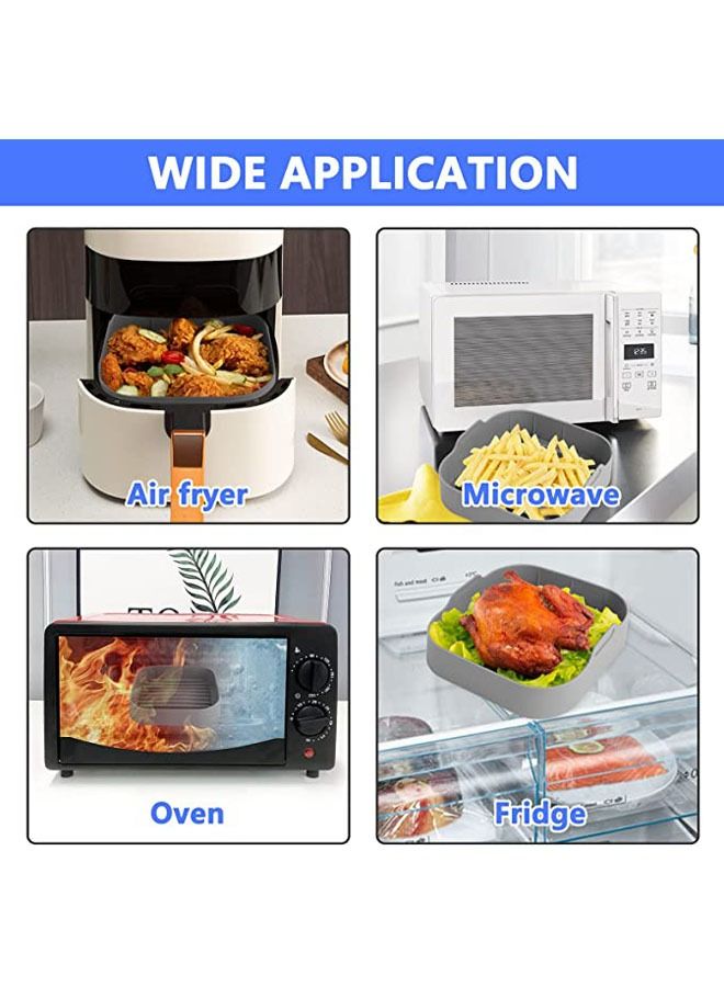 Arabest Air Fryer Silicone Pot and Mitts, 8 inch Reusable Food Safe Air Fryers Oven Basket ,Bowl for Air Fryer Oven Accessories, Replacement of Parchment Paper Liners,for Home Kitchen Supplies (Grey) - Image 4