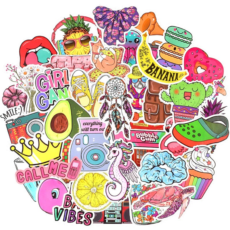 QTL Cute Stickers for Tween Girls Gifts Waterproof Vinyl Party Favor Stickers Easter Basket Stuffers Birthday Gifts Laptop Water Bottle50PCS - Image 2