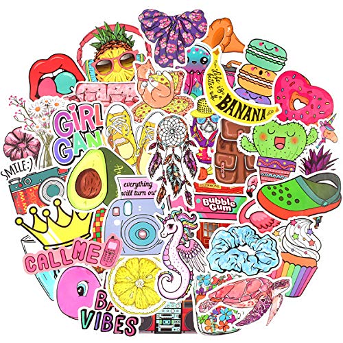 QTL Cute Stickers for Tween Girls Gifts Waterproof Vinyl Party Favor Stickers Easter Basket Stuffers Birthday Gifts Laptop Water Bottle50PCS - Image 1