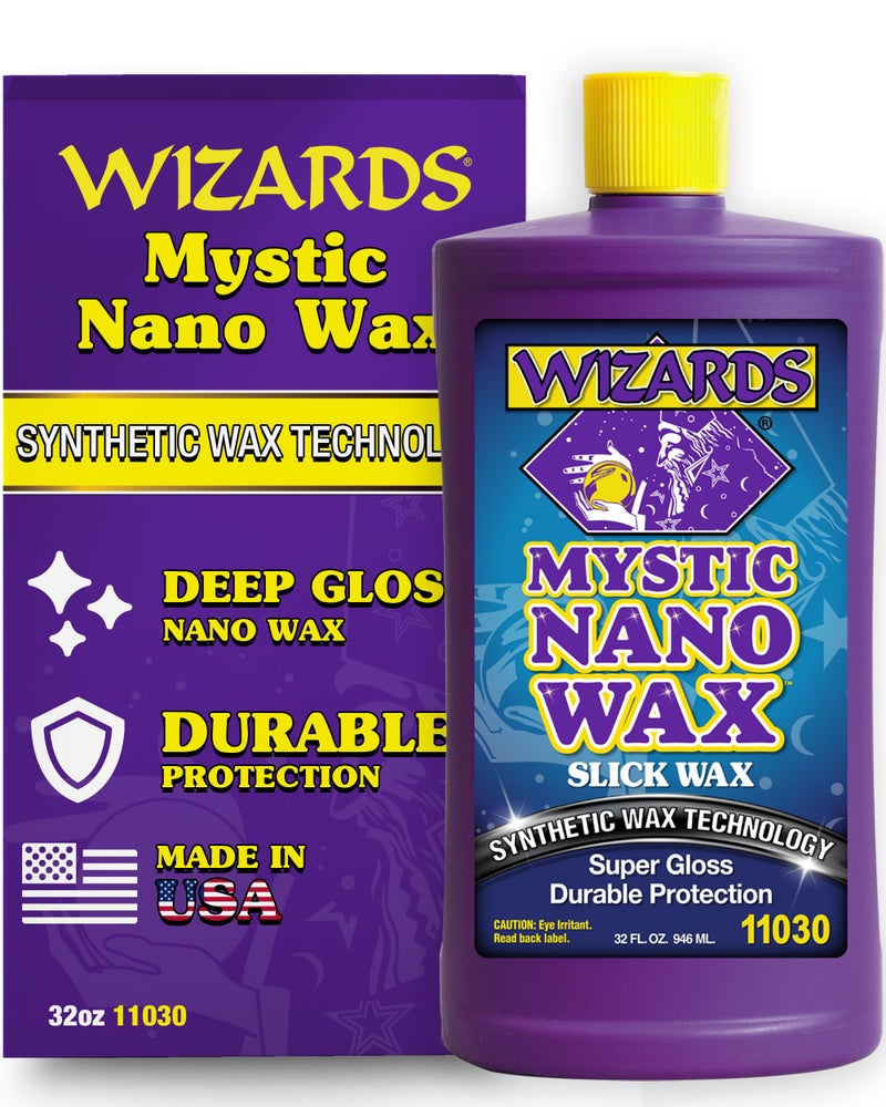 Wizards Mystic Nano Car Wax Polish Protects and Provides Extreme Gloss and Slickness Safe For All Paint and Clear Types Car Polishing Compound For Both Machine and Hand Use 32 oz