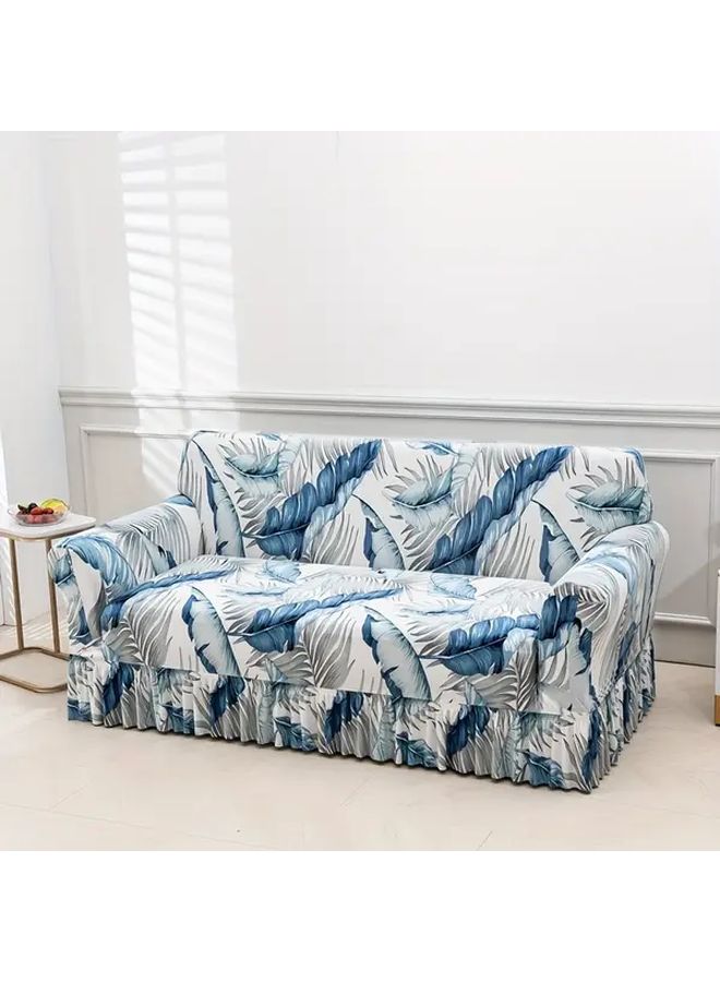 2 Seater Modern Printed Elastic Sofa Cover Soft Breathable Leaf Pattern Pet Friendly - Image 2