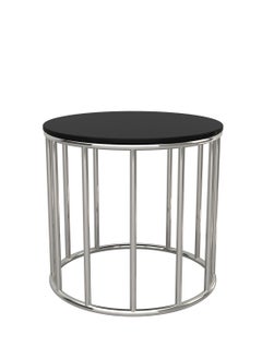 RIGID Stainless Steel Round Coffee Table with Glass Top  62x68x68cm  - Image 4