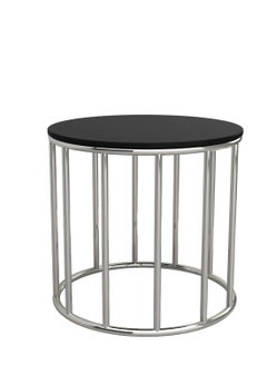 RIGID Stainless Steel Round Coffee Table with Glass Top  62x68x68cm  - Image 3