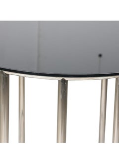 RIGID Stainless Steel Round Coffee Table with Glass Top  62x68x68cm  - Image 5