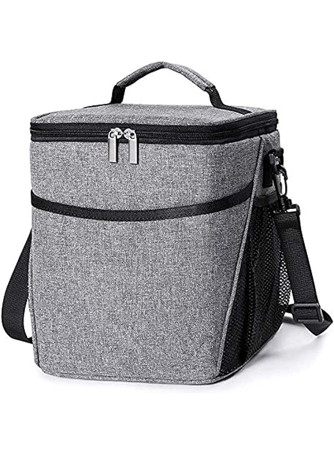 Zaboon Box Lunch Bag For Adults Men Women 9L (12Can) Soft Cooler Bag Waterresistant Leakproof Thermal Bento Bag For Work/School/Picnic Grey - Image 1