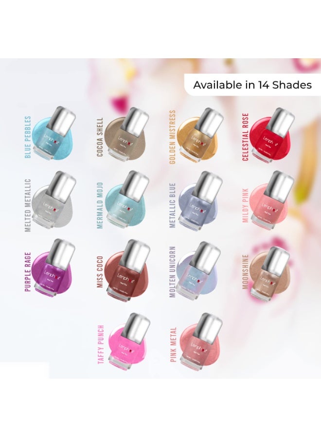 Lenphor Chrome Finish Nail Paint, Metallic Shine Nail Colour, Long Lasting, Fade Resistant, Quick Dry, Metallic Tint Nail Polish, Warm Shade (Purple Rage 12ml) - Image 3