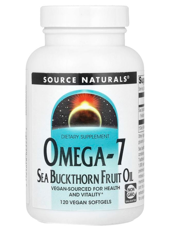 Omega-7 Sea Buckthorn Fruit Oil  120 Vegan Softgels