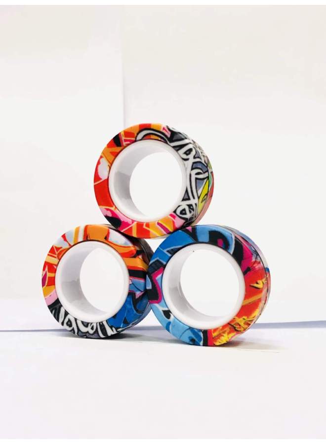Stress Relief Magnetic Bracelet Spinning Top Camouflage Finger Tip Toy Adult Creative Stress Reduction Toy-Color:Red-magnetic Bracelet  - Image 3