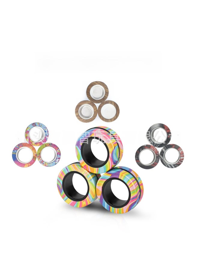 Stress Relief Magnetic Bracelet Spinning Top Camouflage Finger Tip Toy Adult Creative Stress Reduction Toy-Color:Red-magnetic Bracelet  - Image 2