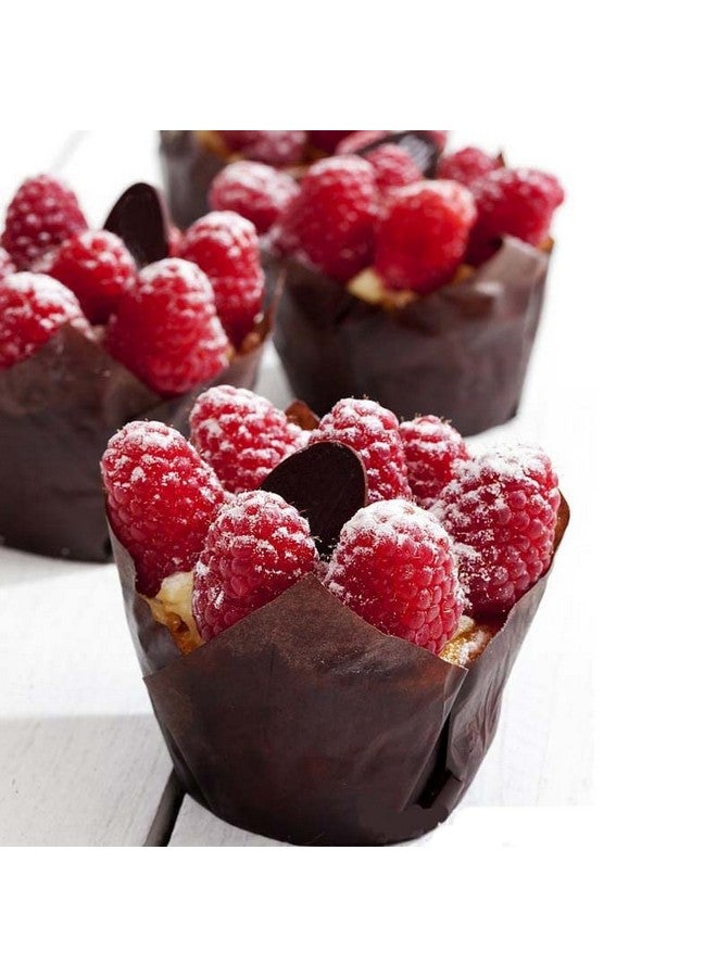 Deera Brown Tulip Cupcake Liners - Muffin Paper Moulds for Elegant Baking (Brown Pack Of 50) - Image 3