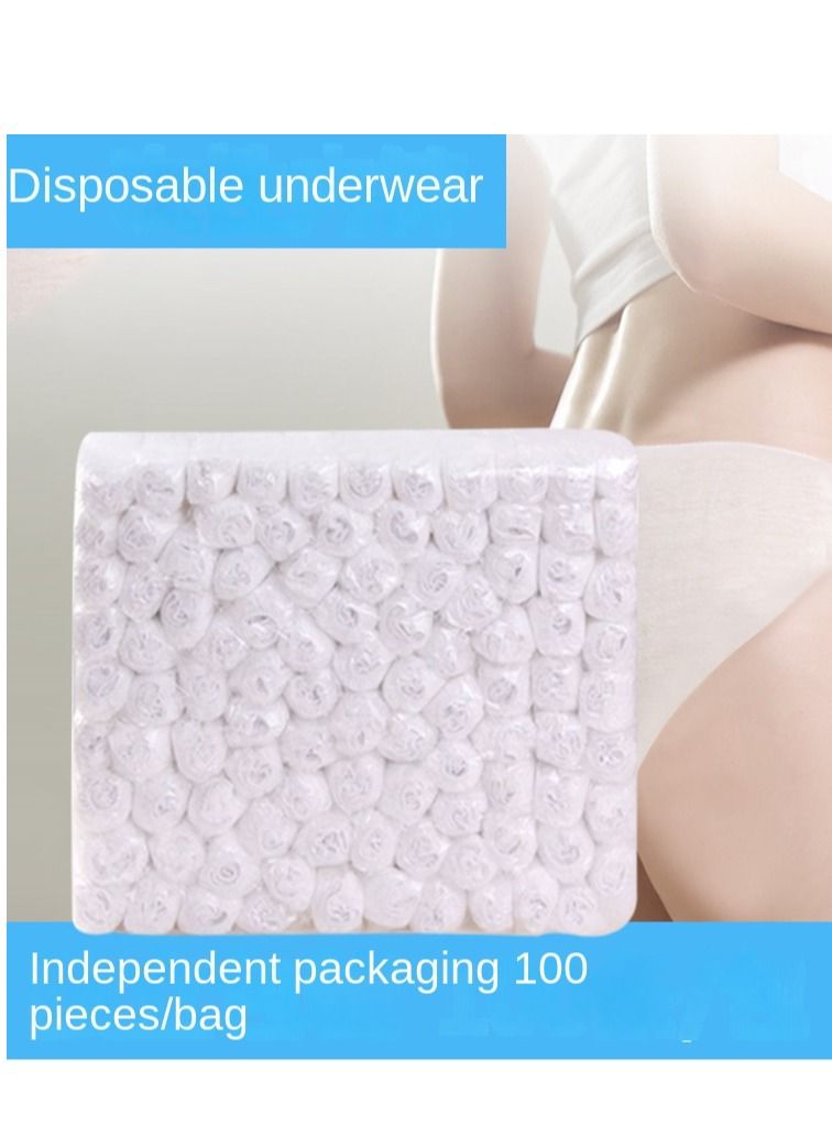 Bluejw Disposable Underwear for Women, 100Pcs Women’s Non-woven Briefs Handy Paper Panties One Time Use Undergarment for Travel Hotel Spa Massage Tanning Sauna, 100 Individual Packs One Size - Image 2