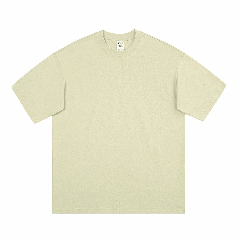 Xinjiang cotton 400g heavy long-staple cotton pure white cotton short-sleeved t-shirt summer round neck loose versatile undershirt - Image 2