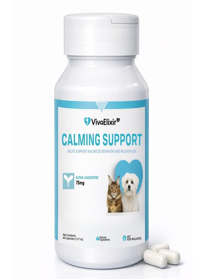 VivaElixir Dog Calming Capsule Calming Support Supplement for Small Dogs and Cats, Helps Promote Relaxation and Reduce External Stress Factors, Daily Behavioral Support and Anxiety Relief for Dogs and Cats, 75mg - Image 1