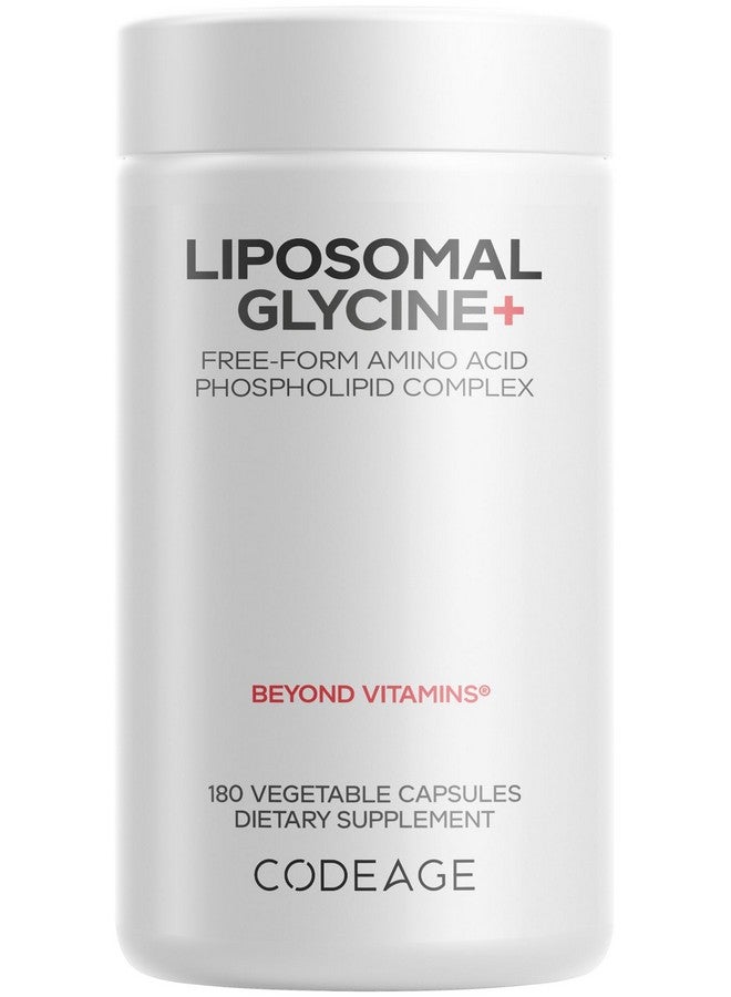 Codeage Liposomal Glycine+ Supplement - Free-Form Glycine 1,500 mg with Liposomal Delivery - 2-Month Supply - Amino Acid Capsules - Protein Support - Glycine Vitamins - 180 Capsules - Image 1