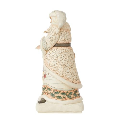 Enesco Jim Shore Heartwood Creek White Woodland Santa Holding a Fawn Figurine Stone Resin Hand Painted Crafted Collectible Santa Figurines Christmas Home Decor Statue 1063 Inch - Image 3