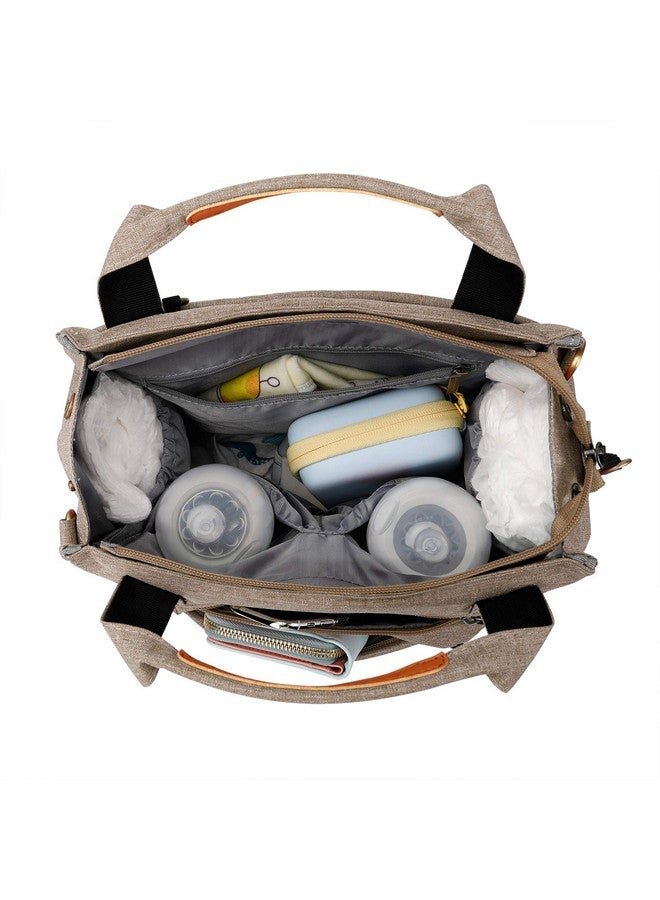 Pomelo Best Pomelo Best Baby Diaper Bag Backpack, Large Capacity Multifunction Travel Pack with Waterproof Changing Pad, stroller hook with velcro, insulated bottle holder, utensil pocket, Light Coffee  - Image 3
