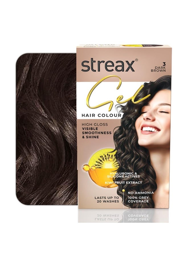 ستريكس جل صبغة شعر ستريكس للنساء والرجال، بني غامق ٣، ١٥٠ مل | لون شعر بني غامق | تغطية ١٠٠٪ للشعر الرمادي | لون شعر يدوم طويلًا، سهل الاستخدام | لون شعر خالٍ من الأمونيا، يدوم حتى ٢٠ غسلة - Image 1